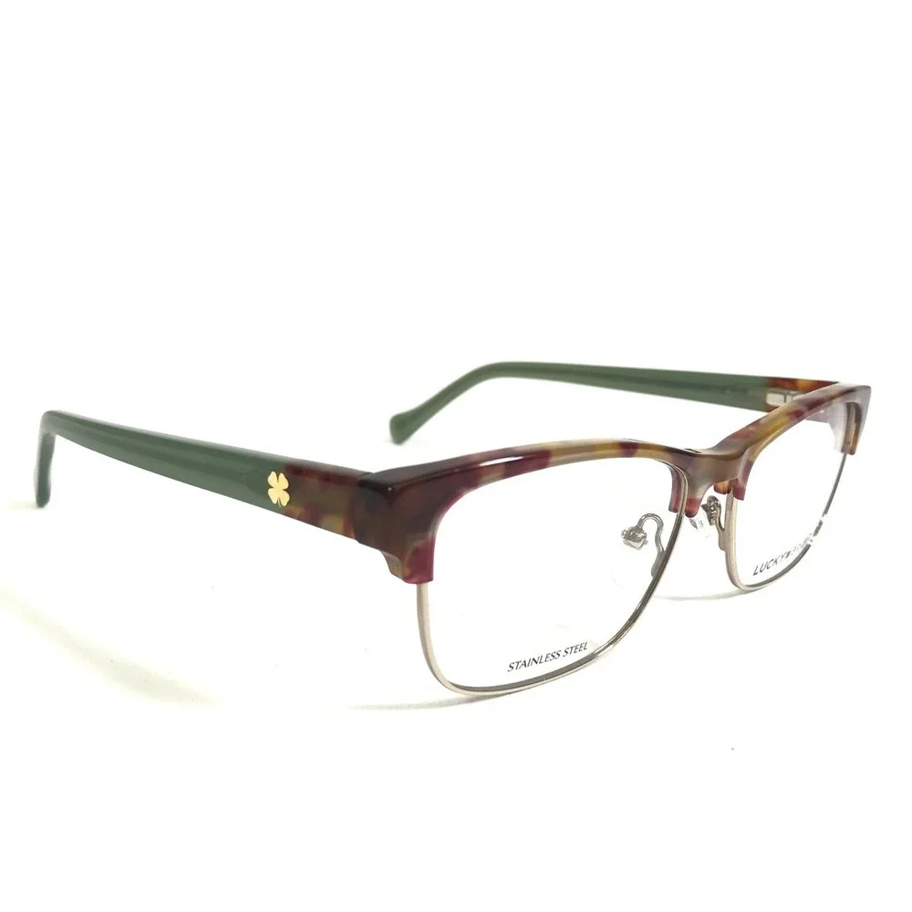 Lucky Brand Eyeglasses Frames D228 TORTOISE/GREEN Gold Square Full Rim 52-16-140